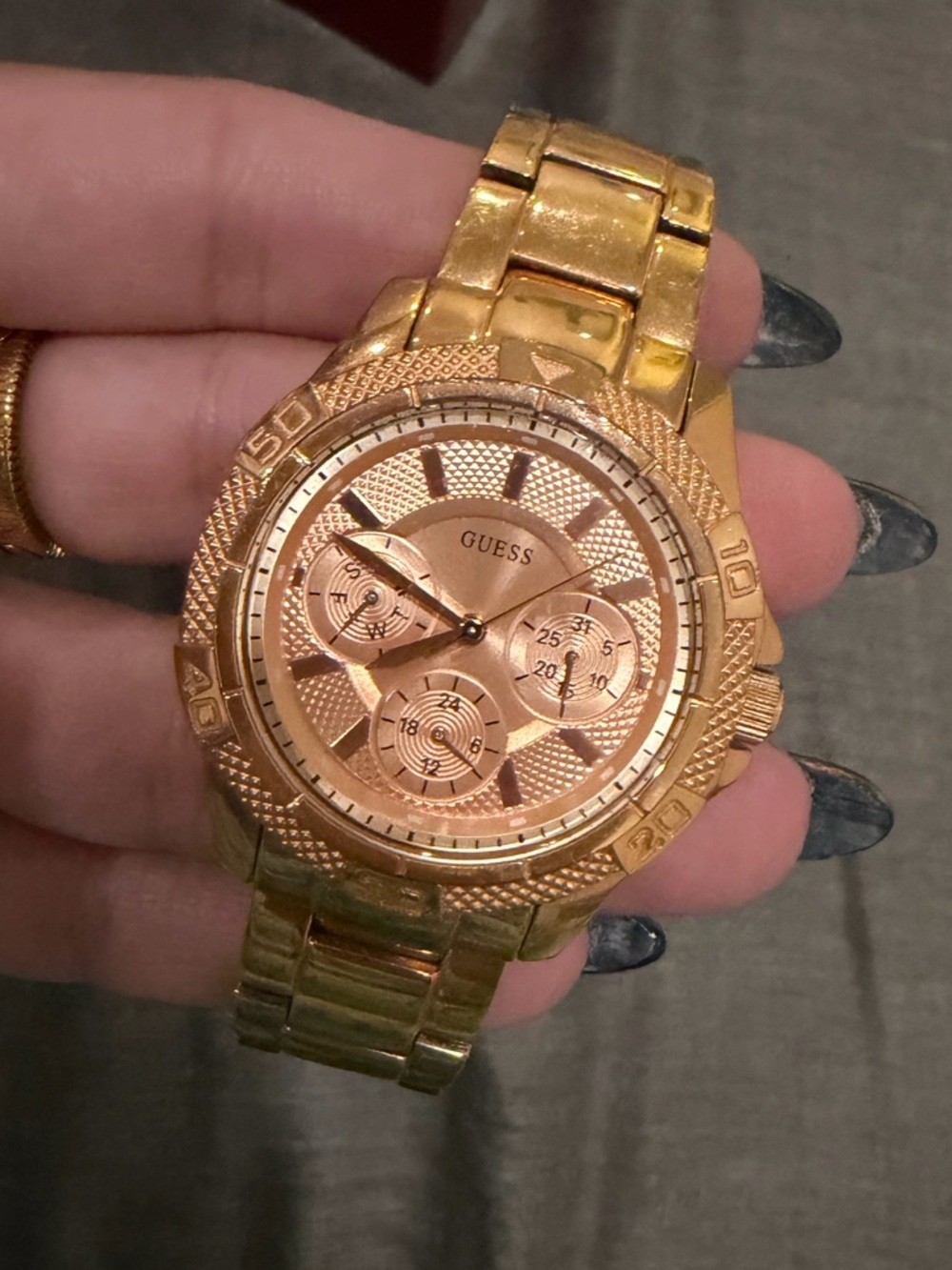 GUESS Rose Gold Tone Multifunction Women's Bracelet Watch